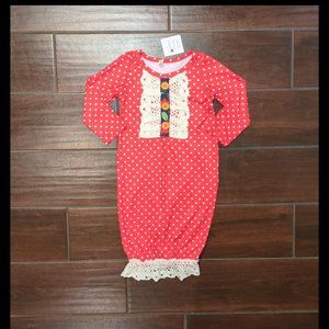 Newborn Infant Christmas Fall Boutique Baby Long Sleeve Red Gown